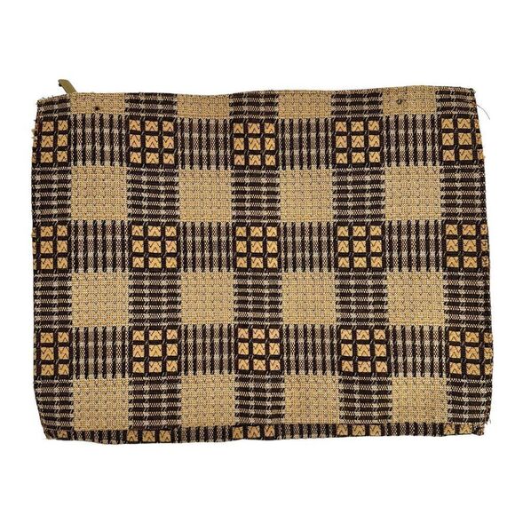 Vintage 60s 70s Woven Checkered Garment Bags Talon Zippers - Picture 6 of 10